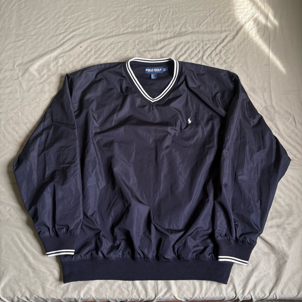 Polo Golf Ralph Lauren Mens Black VNeck Windbreaker